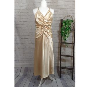Poly | Gold Satin Gown